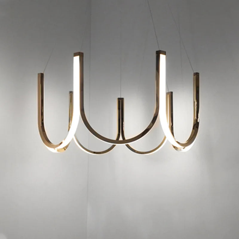 suspension lumières led en forme de u nordique créatif postmoderne - vue 1 sur 13