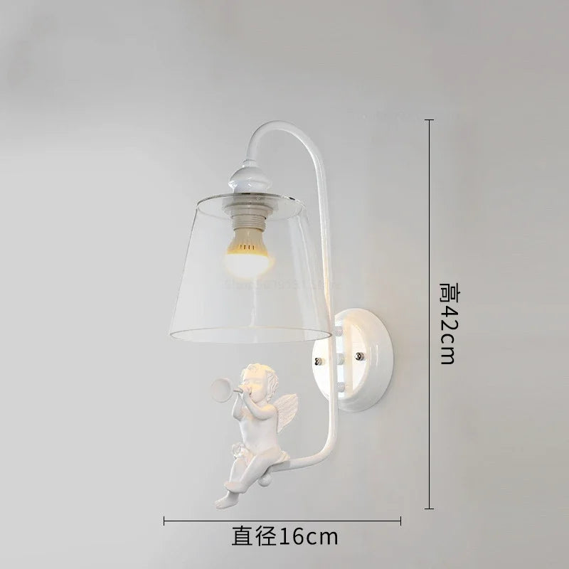 applique murale moderne en résine forme d'ange décorative lumineuse - vue 10 sur 12