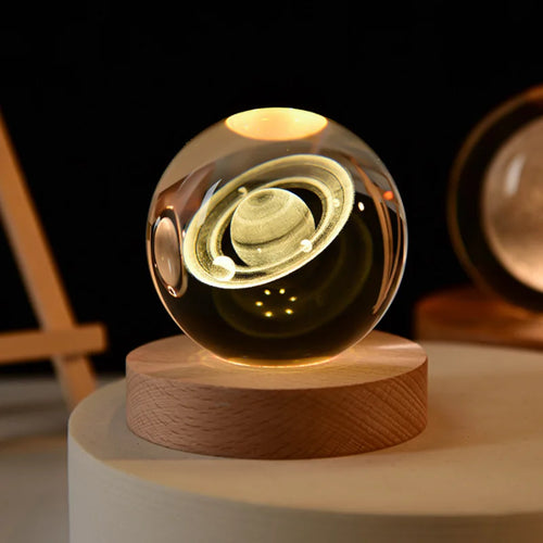 boule de cristal 3D système solaire gravé cadeau décoratif - vue 14 sur 32