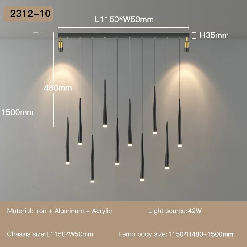 lustre moderne à led pour décoration d'intérieur haut de gamme - vue 11 sur 22
