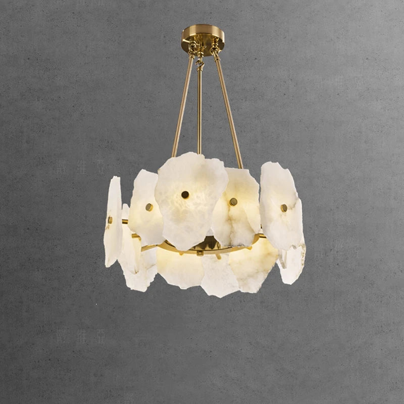 lustre en marbre naturel de luxe led pour bar et restaurant