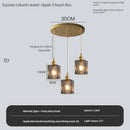 suspension vintage avec interrupteur et abat-jour en verre cristal