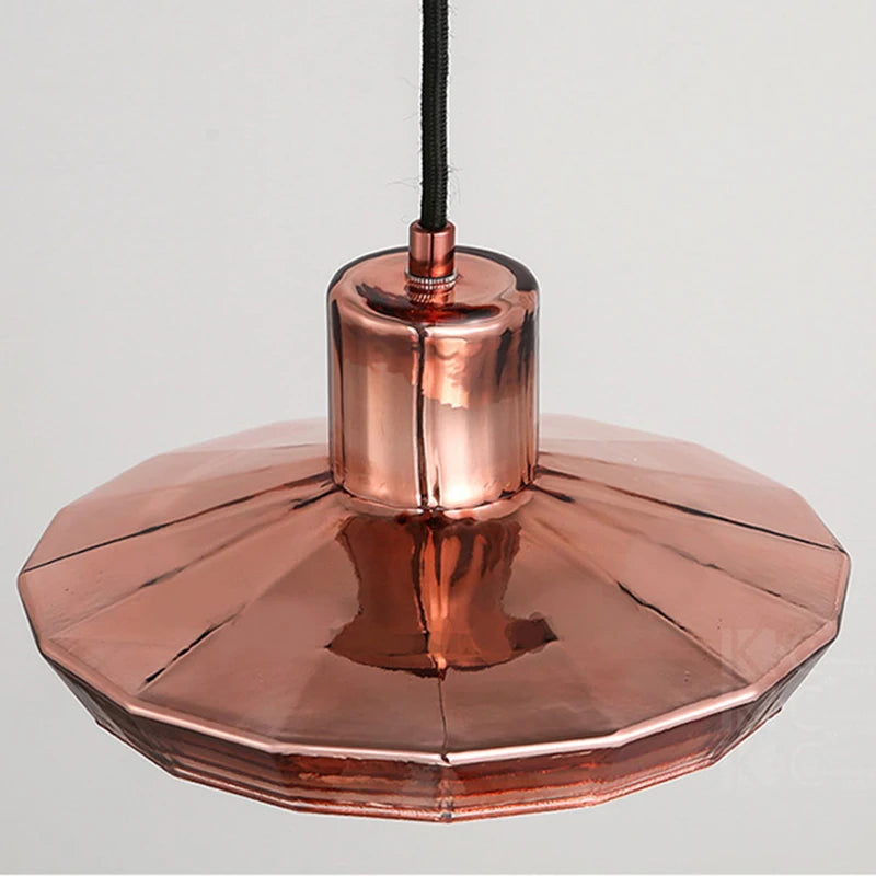 suspension en verre or rose pour cuisine et restaurant - vue 3 sur 10