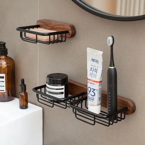 étagère murale en bois pour rangement de savon - vue 3 sur 10