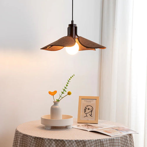 lustre vintage en tissu tissé style japonais pour éclairage artistique - vue 3 sur 8