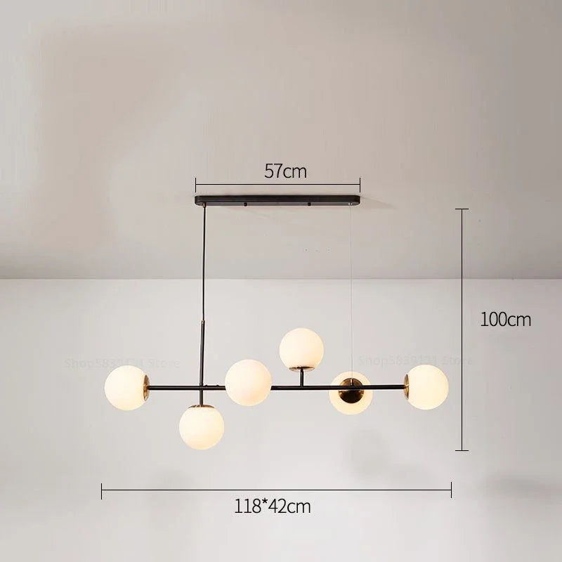 suspension nordique moderne en verre pour salon - vue 15 sur 16