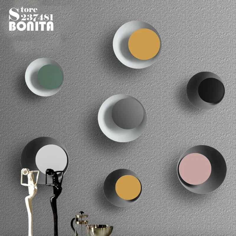 applique murale moderne rotative led design nordique en fer rond - vue 1 sur 15