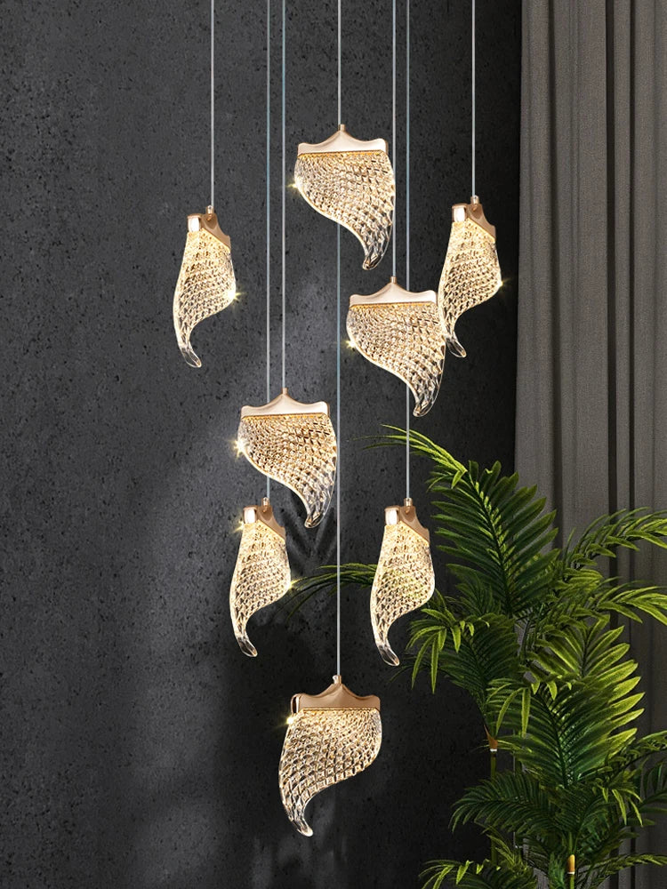 lustre moderne à led éclairage suspendu design pour espace contemporain - vue 3 sur 15