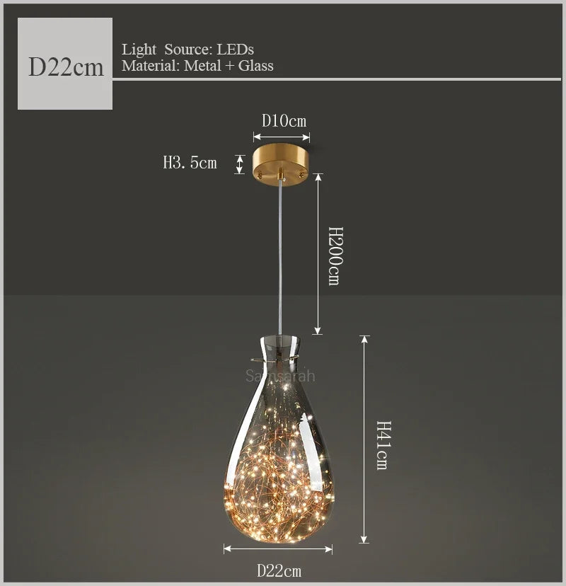 lustre de luxe en verre et laiton éclairage décoratif starlight - vue 7 sur 10