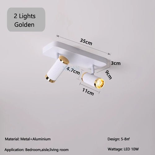 Surface Mount Cloakroom Ceiling Lamps 350 Degree Adjustable LED Spotlight Living Room Aisle Hallway Stair Ceiling Light White - vue 9 sur 14