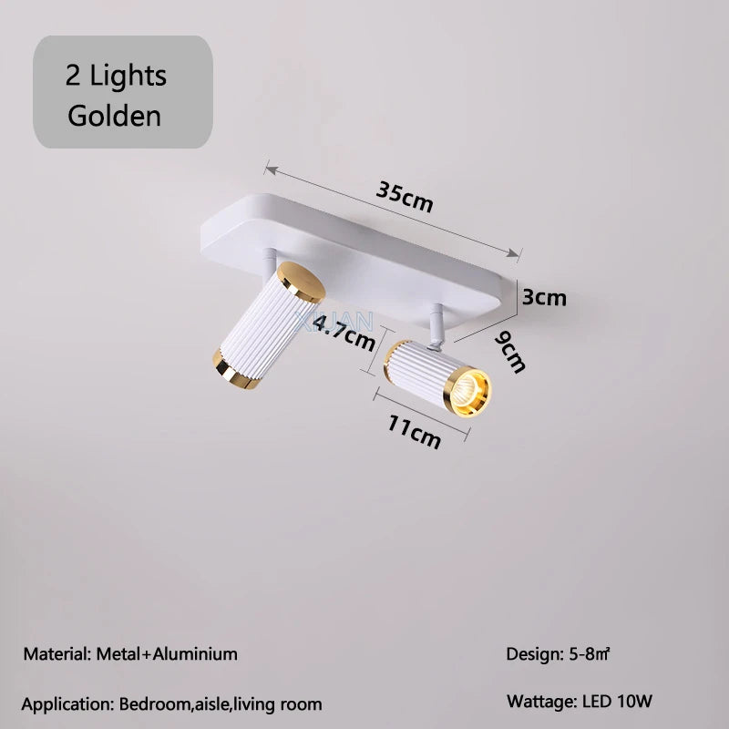 Surface Mount Cloakroom Ceiling Lamps 350 Degree Adjustable LED Spotlight Living Room Aisle Hallway Stair Ceiling Light White - vue 8 sur 14