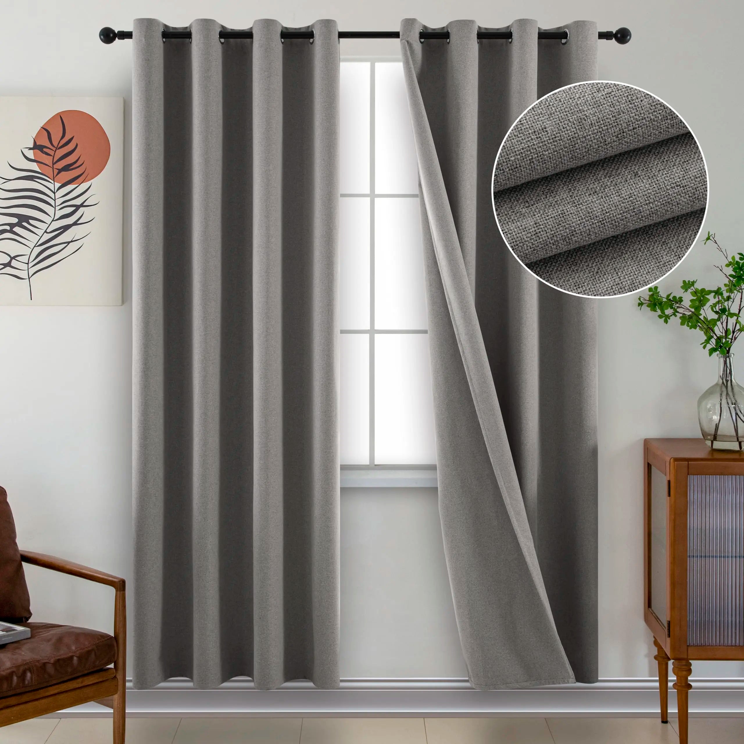 Rideau occultant sur mesure isolant phonique salon chambre - vue 3 sur 10