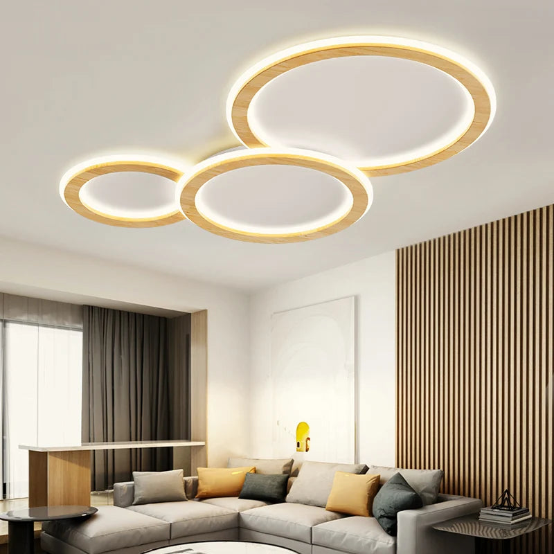 lustre moderne en bois pour ambiance minimaliste créative - vue 2 sur 10