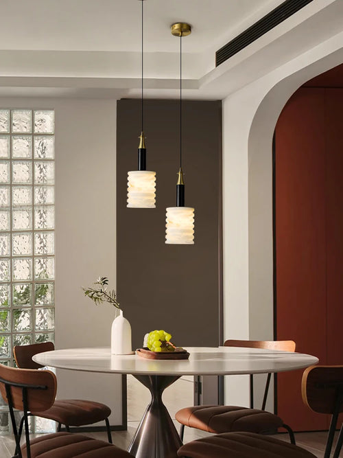 suspension moderne en pierre naturelle pour un éclairage minimaliste - vue 5 sur 8
