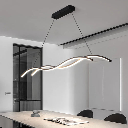 Modern minimalist dining room LED chandelier, living room, study room, bedroom, bar, interior decoration lighting chandelier - vue 4 sur 11