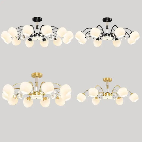lustre en cristal nordique à led pour décoration intérieure moderne - vue 5 sur 17