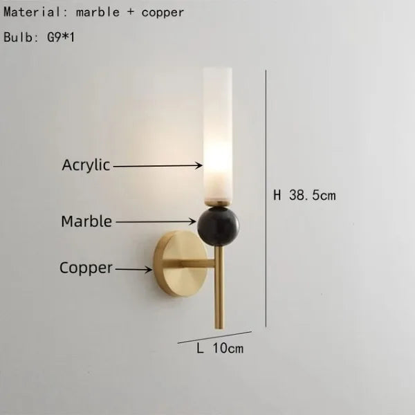 suspension en marbre et cuivre pour éclairage intérieur moderne - vue 9 sur 16
