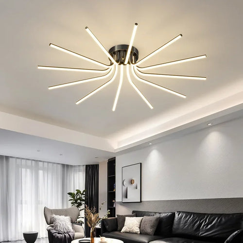 plafonnier led moderne en cuivre pour décoration artistique - vue 5 sur 18