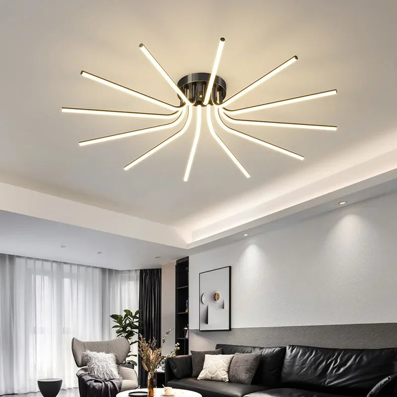 plafonnier led moderne en cuivre pour décoration artistique - vue 4 sur 18