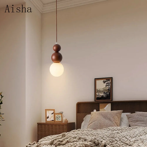 suspension en bois massif japonais style wabi sabi pour intérieur - vue 3 sur 8
