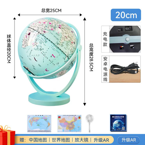 globe terrestre intelligent rotatif avec carte géographique décoratif éducatif - vue 13 sur 18