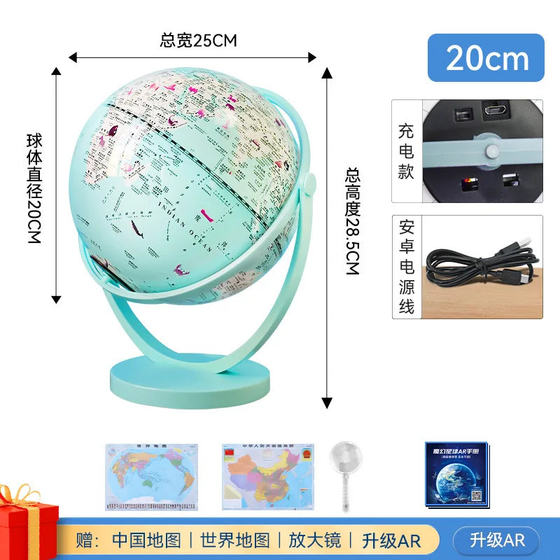 globe terrestre intelligent rotatif avec carte géographique décoratif éducatif - vue 12 sur 18