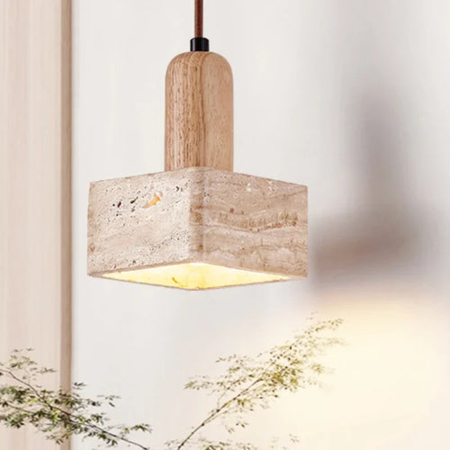 suspension en bois massif pour décoration intérieure créative rétro - vue 2 sur 7