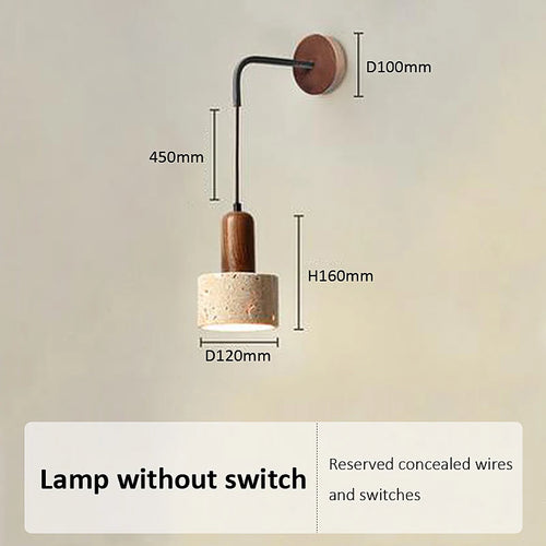 applique murale led wabi sabi style chaud pierre naturelle