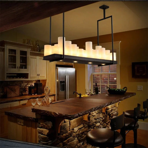 lustre à led moderne en verre pour décoration intérieure - vue 6 sur 6