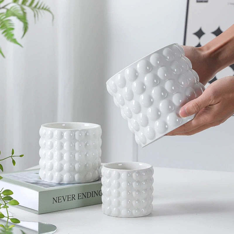 pots en céramique pour plantes succulentes style européen intérieur - vue 5 sur 7