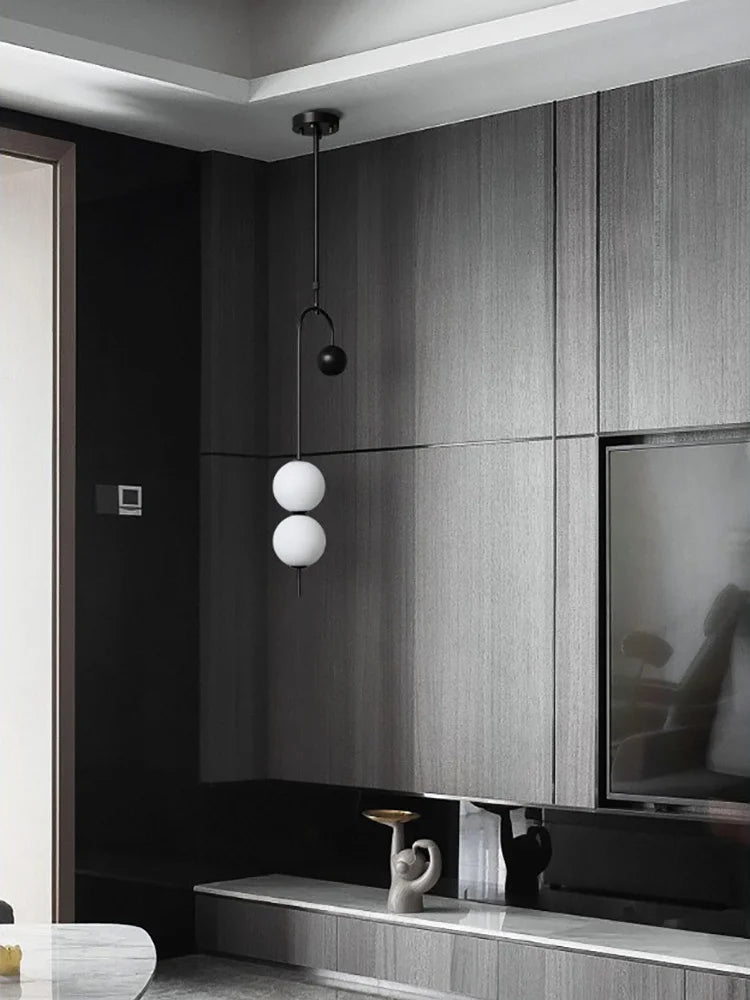lustre led en fer et verre pour décoration intérieure - vue 5 sur 8