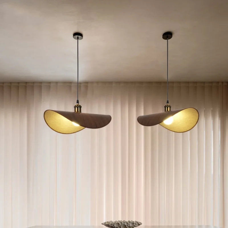 Wabi Sabi minimalisme E27 suspension Led lumière rétro chapeau Led suspension lampe salle à manger nordique suspension lampe Led Droplight Luminarias - vue 3 sur 23