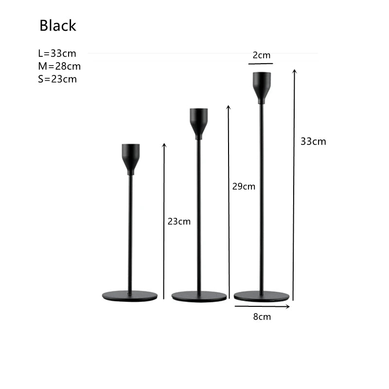 lot de 3 bougeoirs en métal décoration élégante pour mariage et fêtes - vue 21 sur 21
