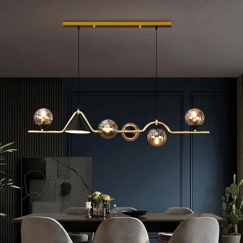 Kithchen Island Chandelier Nordic Pendant Lamp Glass Suspension Luminaire Ceiling Hanging Lamps - vue 3 sur 12