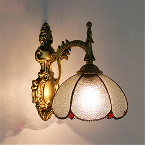 applique murale baroque en verre teinté à fleurs turques - vue 5 sur 18