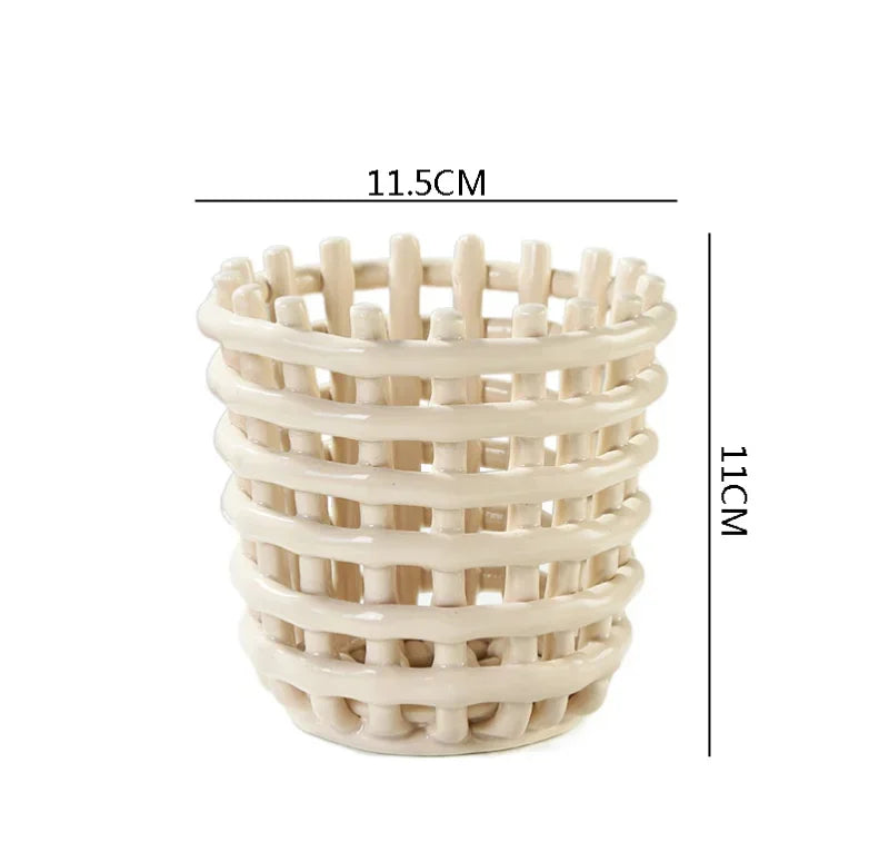 panier de rangement en céramique pour fruits et ustensiles de cuisine - vue 14 sur 21
