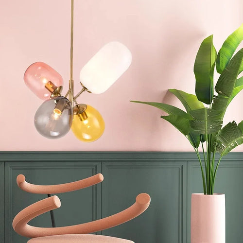 lustre moderne en verre pour chambre d'enfant décorative - vue 3 sur 7