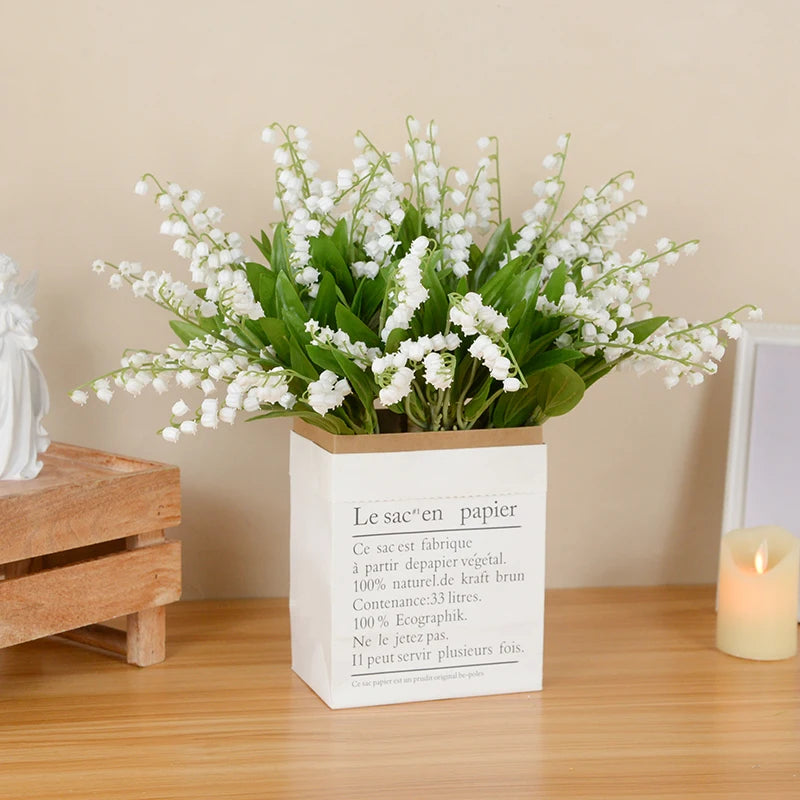 lot de 6 orchidées artificielles pour décoration jardin mariage bouquet - vue 3 sur 7