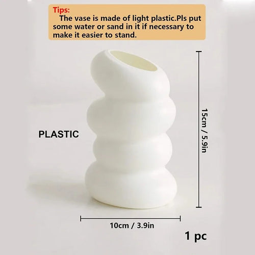 vase en spirale en plastique pour décoration créative de fleurs