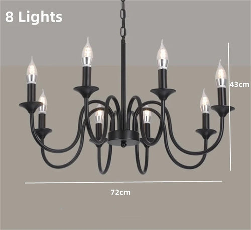 lustre rustique classique en fer pour décoration intérieure - vue 10 sur 10