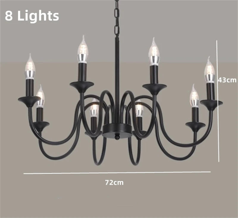 lustre rustique classique en fer pour décoration intérieure - vue 9 sur 10