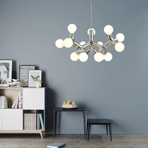 lustre design moléculaire nordique italien 	 2023 villa - vue 5 sur 6
