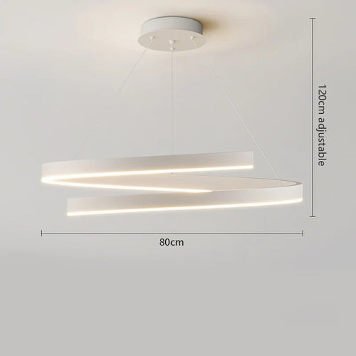 lustre à anneau simple moderne en fer doré avec éclairage LED intérieur - vue 9 sur 15