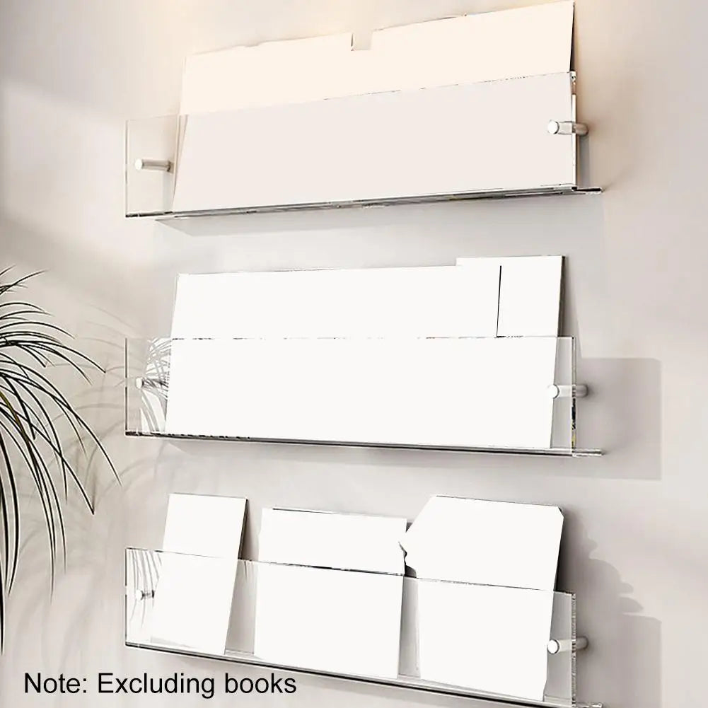 étagère murale en acrylique pour livres et magazines - vue 2 sur 10