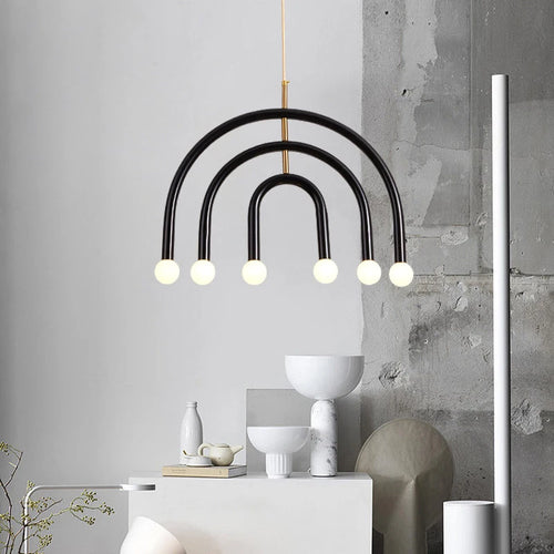 lustre arc-en-ciel métallique fil art déco suspendu réglable - vue 2 sur 22