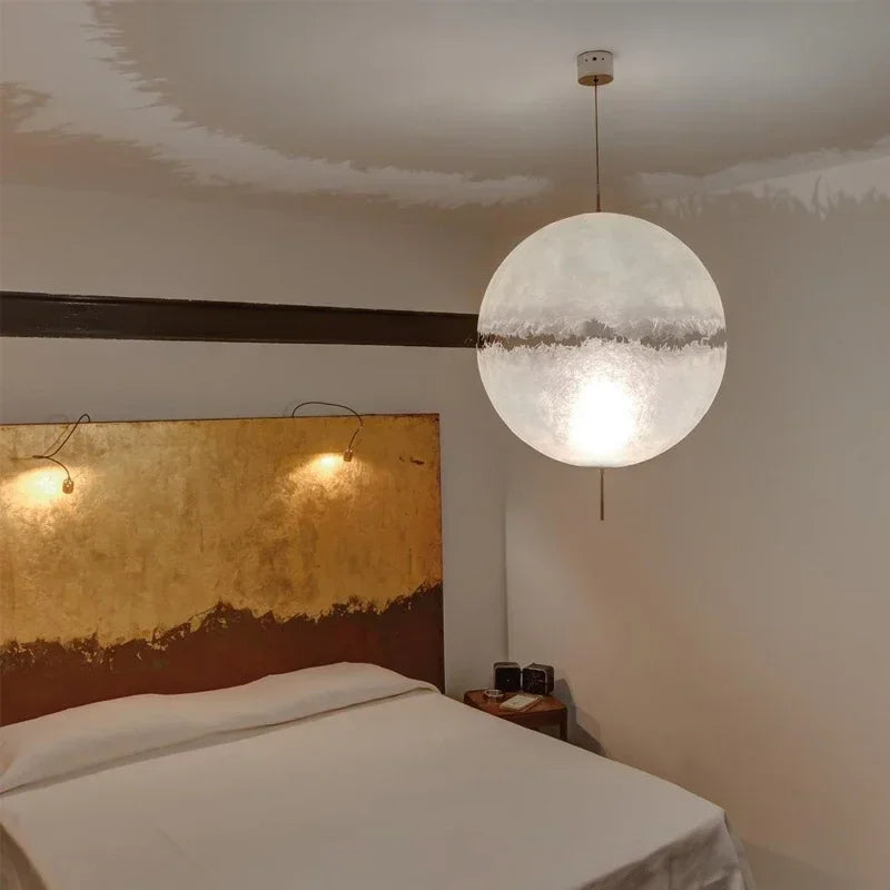 lustre style design italien led haut de gamme forme lune - vue 3 sur 13