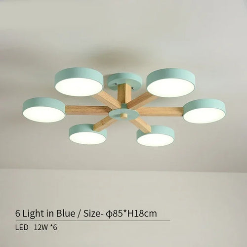 plafonnier moderne en bois à éclairage led pour décoration intérieure - vue 16 sur 15