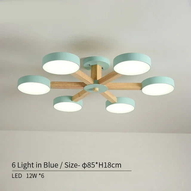 plafonnier moderne en bois à éclairage led pour décoration intérieure - vue 15 sur 15