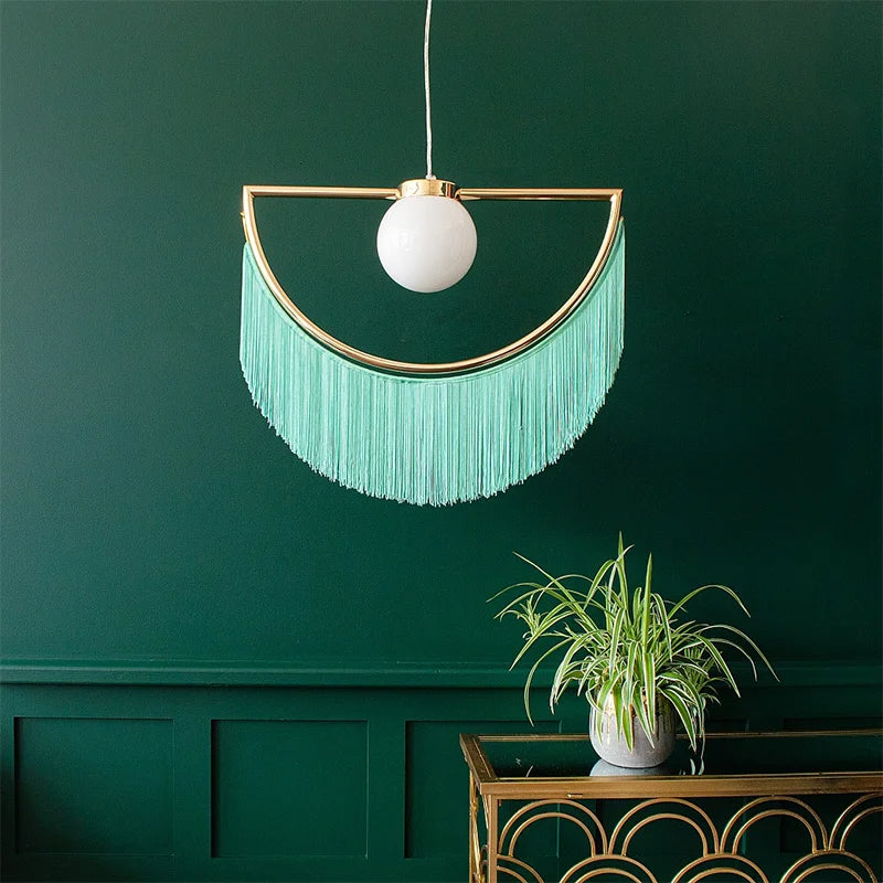 lampe à poser cœur avec pompon rose style nordique créatif - vue 6 sur 12