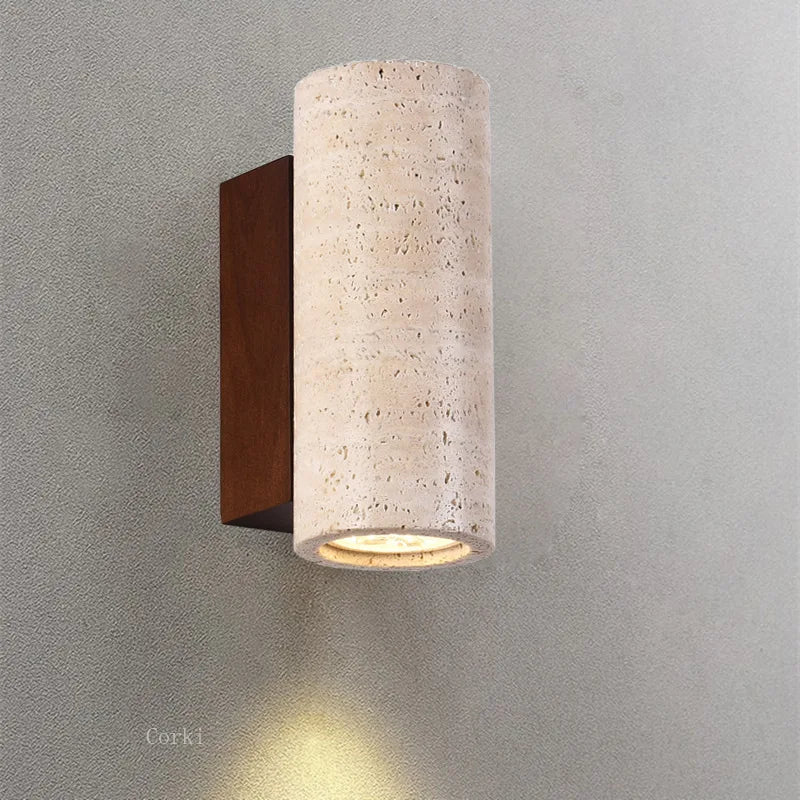 applique murale led wabi sabi en travertin décoratif d'intérieur - vue 3 sur 10